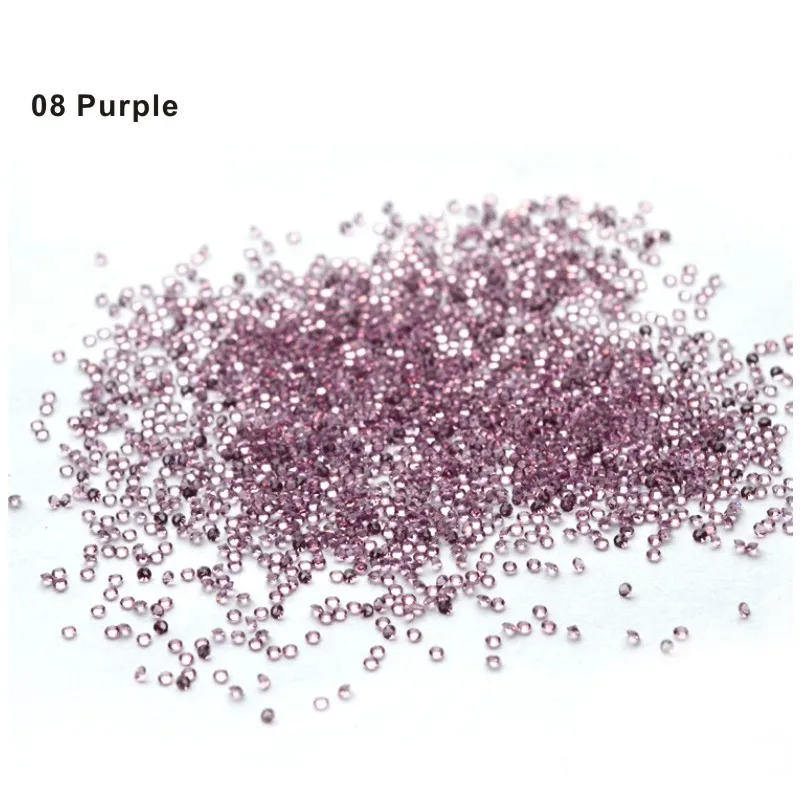 1440 шт./упак. Мини Micro Украшенные стразами 3D Цвет ногтей Икра Блеск Бусы 1,2 мм ногтей стразами DIY Nail Книги по искусству украшения - Цвет: 08 Purple