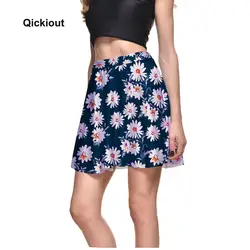 Qickitout юбки модные новые пикантные Для женщин цветы маленькие ромашки элегантные юбки дамы фигурист юбки цифровой печати короткая юбка