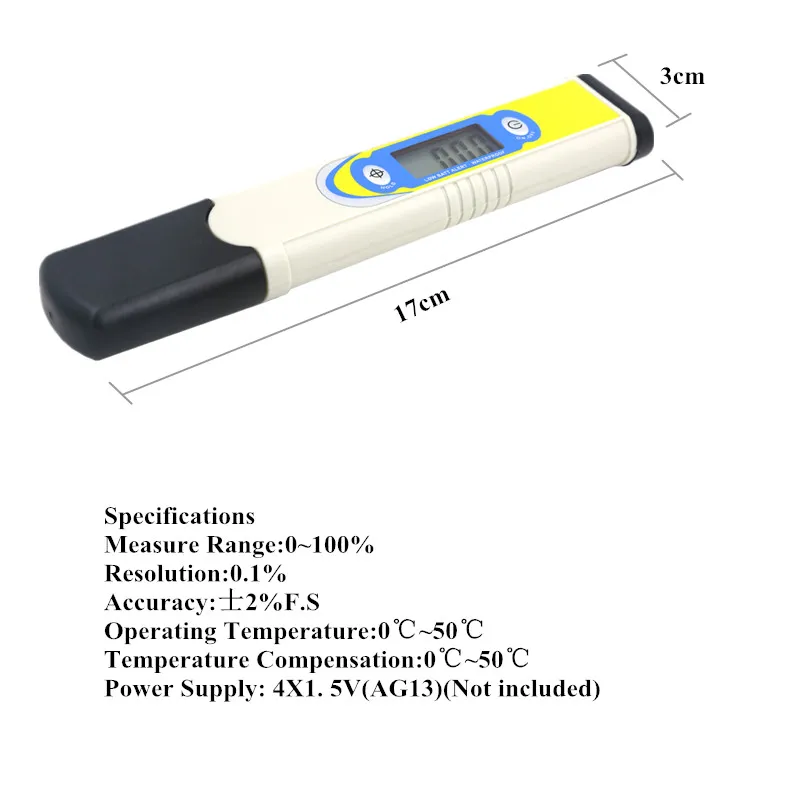 Цифровой тестер солености Salinometer Для водонепроницаемого соленого бассейна и рыбы/Koi пруда тестирование низкого заряда батареи оповещение Скидка 40