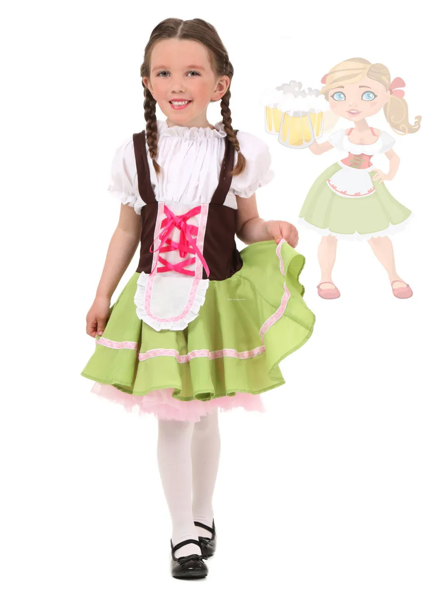 Kid's German Oktoberfest Beer Girl Costume Children's Day Performance