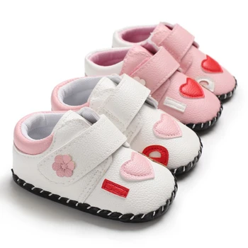 

Newborn Toddler Infant Shoes Soft Sole Girl First Walker Comfortable Baby Girls Prewalker New born First Walker shoe Hook Loop