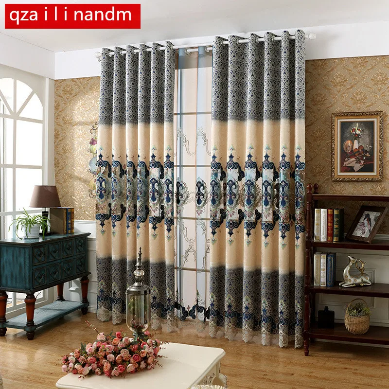 

Europe Embroidered Tulle Window Curtains For living Room Bedroom window curtain Bedroom Window curtain kitchen/Hotel