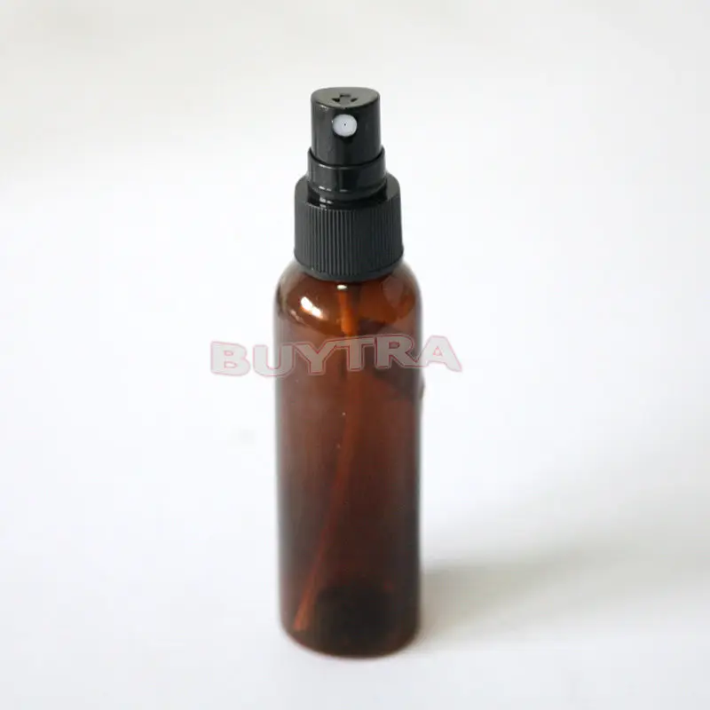 

60ml Plastic Amber Bottle Cosmetic Container With Atomiser Spray Mixer Bottle Brown Empty Refillable Lotion Pump Bottle