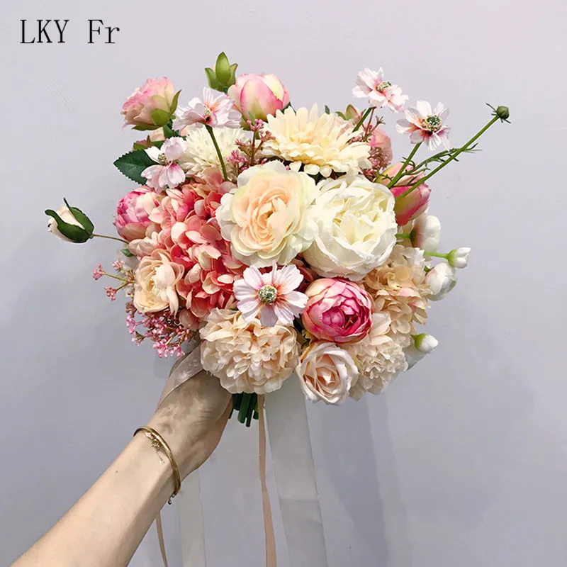 LKY Fr Свадебный букет для подружек невесты свадебные цветы шелковые искусственные