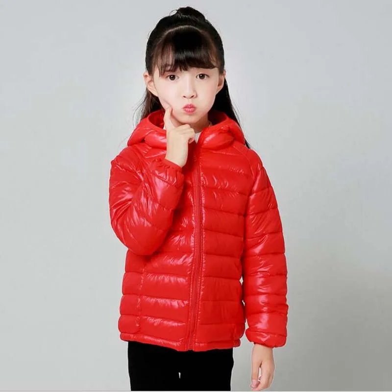 

Ultralight thin Children Down Jackets for 5-14Years Boys Girls Hooded Cotton Coats Casual Kids Autumn Winter Outwear Candy Color