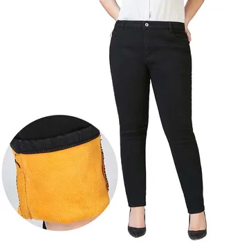 

Velvet Winter Jeans Women Pencil Stretch Jeans 2018 Female Warm Plus Size Slim Denim Jeans Long Trousers Warm Pencil Pants 26-40