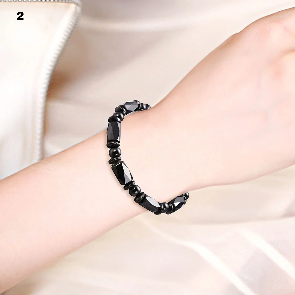 

Unisex Bracelet Magnetic Hematite Black Round Rhombus Beads Healthy Therapy Women Men Bracelet TT@88