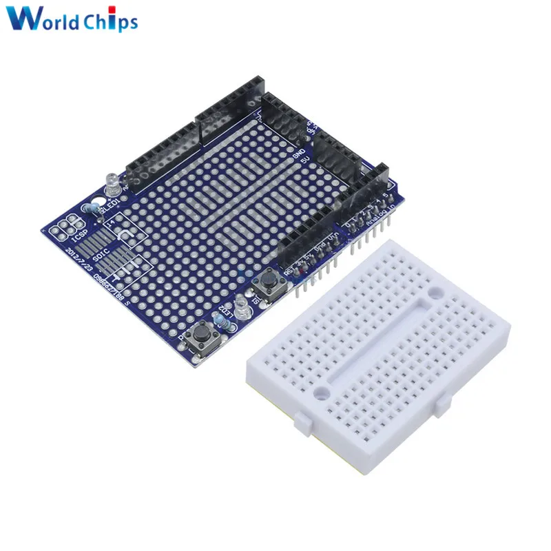 

Proto Shield Prototype Expansion Board SYB-170 MINI Solderless Breadboard For Arduino UNO R3 MEGA328P ATMEGA328P ProtoShield One