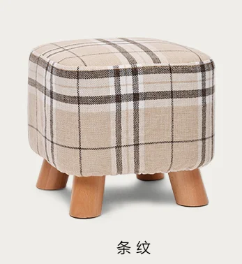 Деревянный модный тканевый креативный диван-табурет - Цвет: stripe
