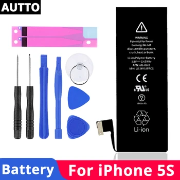 

New mobile phone battery For iphone 5S battery Real Capacity 1560mAh 100%test high capacity replacement battery +tools with free