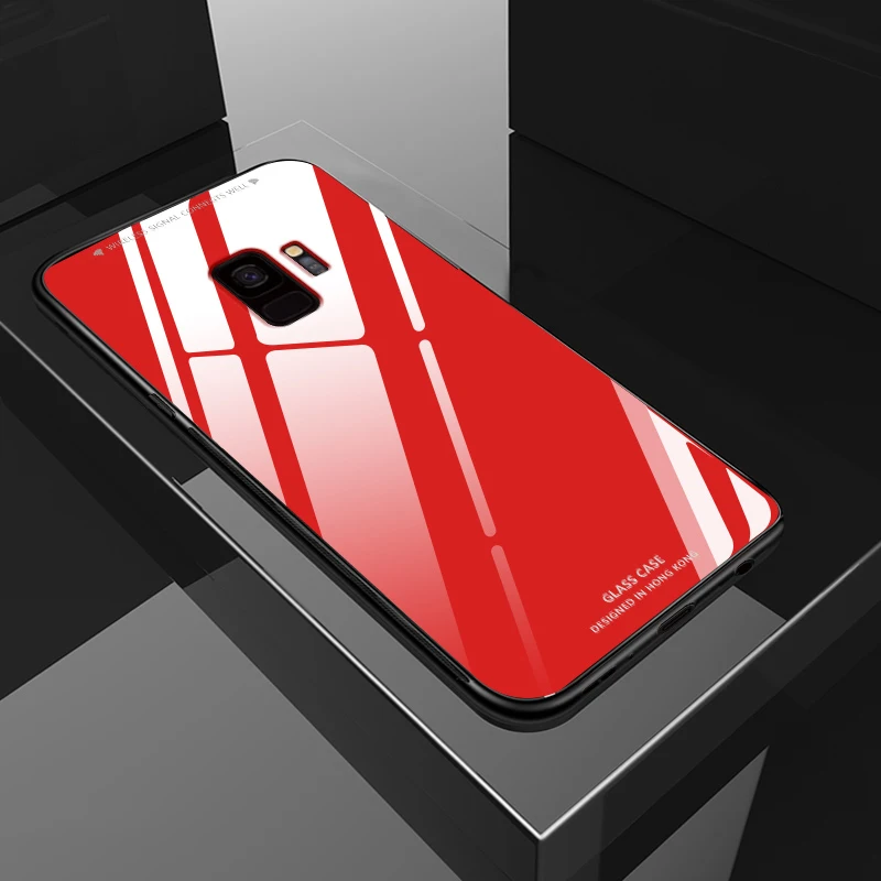 Чехол ZROTEVE для samsung Galaxy A8 A6 Plus стеклянный чехол A6S закаленное стекло для samsung Galaxy A5 A7 A9 A9S чехол s - Цвет: Красный