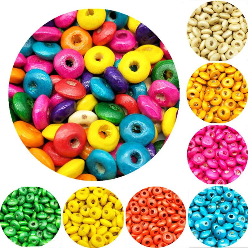 

6*3MM 200 piece/lot Cheap DIY Round Beads Wooden Beads Loose Beads for Jewelry Making Bracelet Necklace Accessories Wholesale