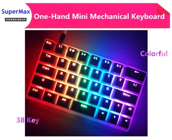 

single hand keyboard setting KEYS mini mechanical game drawing office keyboard 38key RGB colorful backlitLOL DATA Jedi survival