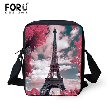 

THIKIN Pink Paris Eiffel Tower Pretty Women's Messenger Girls Shoulder Bag for Female Bags Satchel Fashion Mini Crossbody Bag