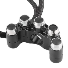 CNC Aluminium Handlebar Switch ON/OFF Automatic Return 5 Button Universal For Motorcycles With 7/8 Inch 22mm Diameter Handlebar