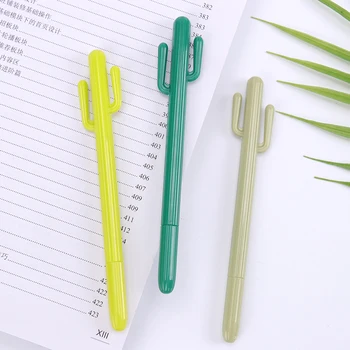 

1PC Cute Cactus Gel Pen Kawaii Korean Stationery Creative Gift School Supplies 0.38mm Plant Pen