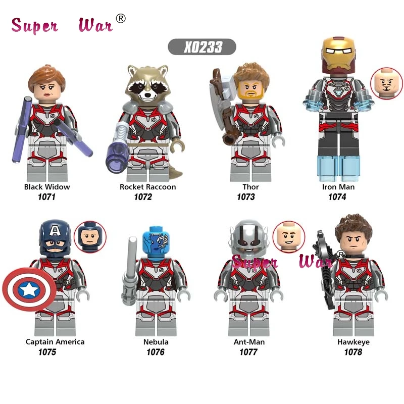 

Single Super Heroes New Marvel Avengers 4 Endgame Thor Iron Man Hawkeye Black Widow War Machine building blocks Kids Toys