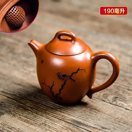 

190ml Genuine Yixing Zisha Tea Pot All Handmade Purple Sand Teapot Kung Fu Tea Kettle Purple Mud Beauty Shoulder