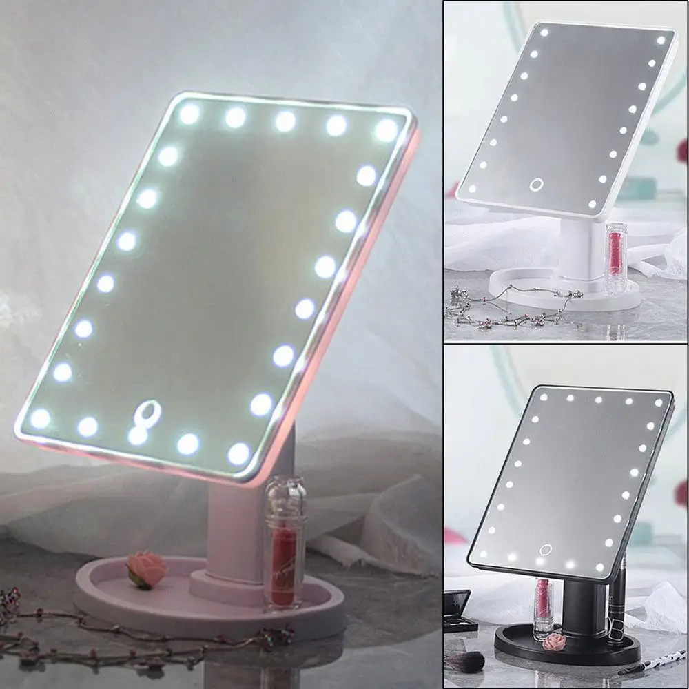 

16LED Makeup Mirror With Touch Screen Adjustable Vanity Mirror 180Degree Rotation Professional Illumination Cosmetic Mirror