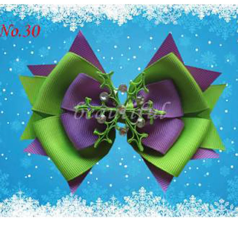50 BLESSING Good Girl Boutique 3.5/" Snowflake Hair Bow Clip FROZEN 192 No.