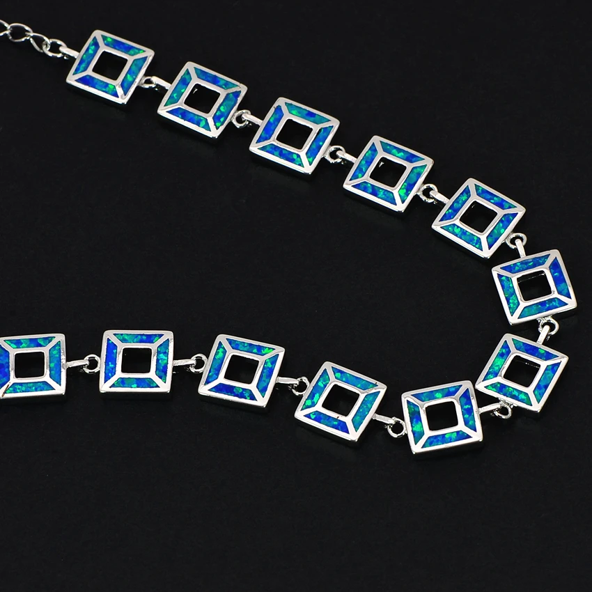 Голубой огненный браслет из опала 925 пробы ювелирные изделия из серебра BNT16022708