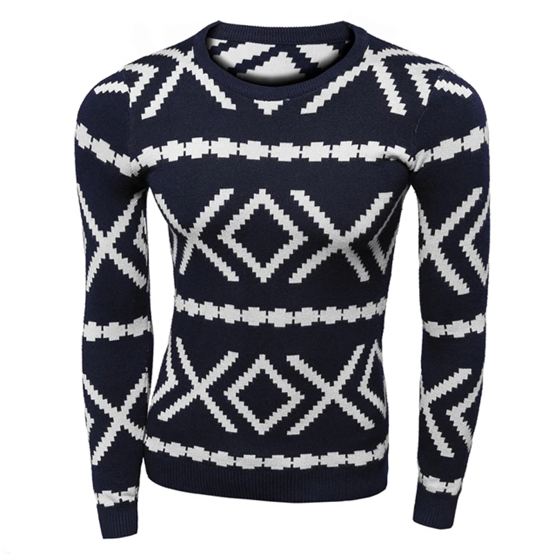 Autumn Men's Slim O Neck Long Sleeve Striped Set Male High