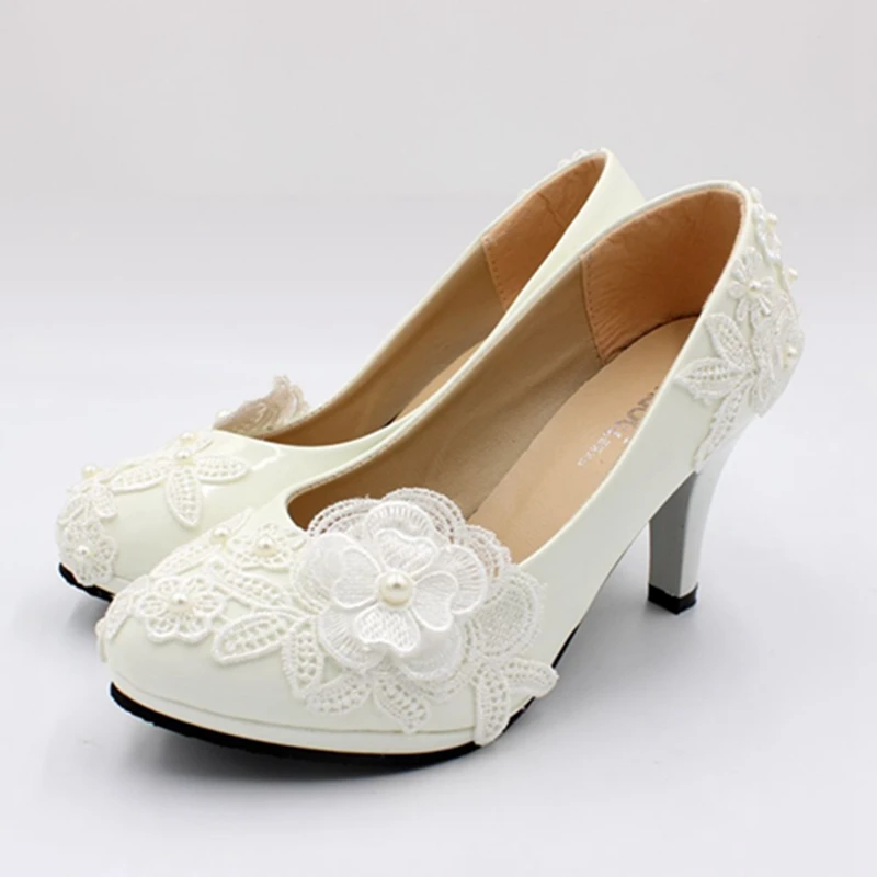 white wedding shoes 3 inch heel