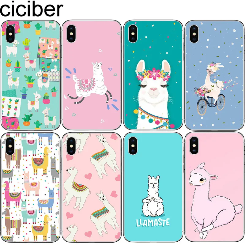 

cicibers Cute Llama Alpaca Animals Soft Silicone Phone Case for iphone 11 Pro Max X XR XS MAX 7 8 6 S Plus 5S SE TPU Cover Coque