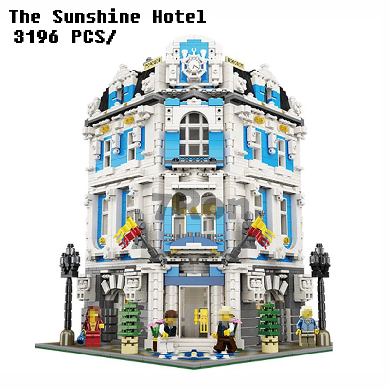 

Models building toy 15018 3196pcs The Sunshine Hotel Model Building Blocks Compatible with lego City Series toys & hobbies