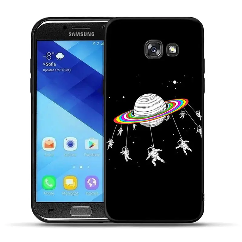 Черный матовый чехол для телефона samsung Galaxy A3 A5 A6 A7 A8 Plus художественный силиконовый чехол s для samsung A30 A50 Fundas