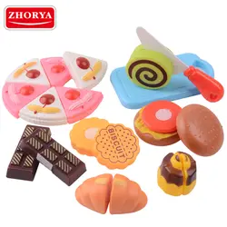 Zhorya резки Еда Кухня игрушки притворяться, играть в игрушки Пластик Еда Набор печенье, торты развивающие игрушки подарки для девочек