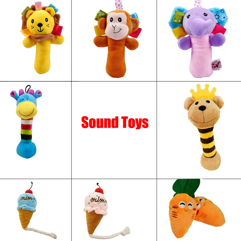 

Dog Toys Pet Puppy Plush Sound Toy Bite Resistant Cute Animal Designs Chew Squeaker Toy For Small Dogs Pets Interactive Supplies