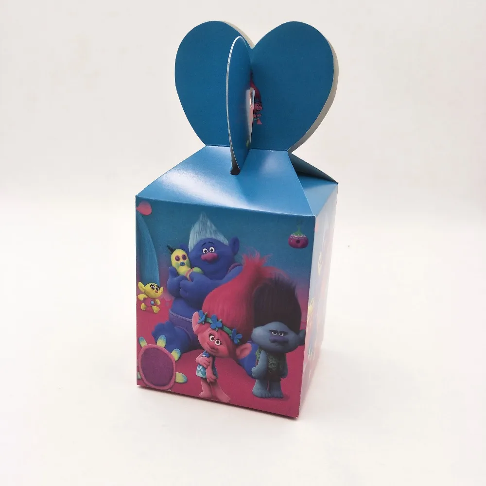 

6pcs/lot TrollsBirthday Party Decorations Candy Box Kids Trolls Birthday Party Supplies TrollsBirthday Favors