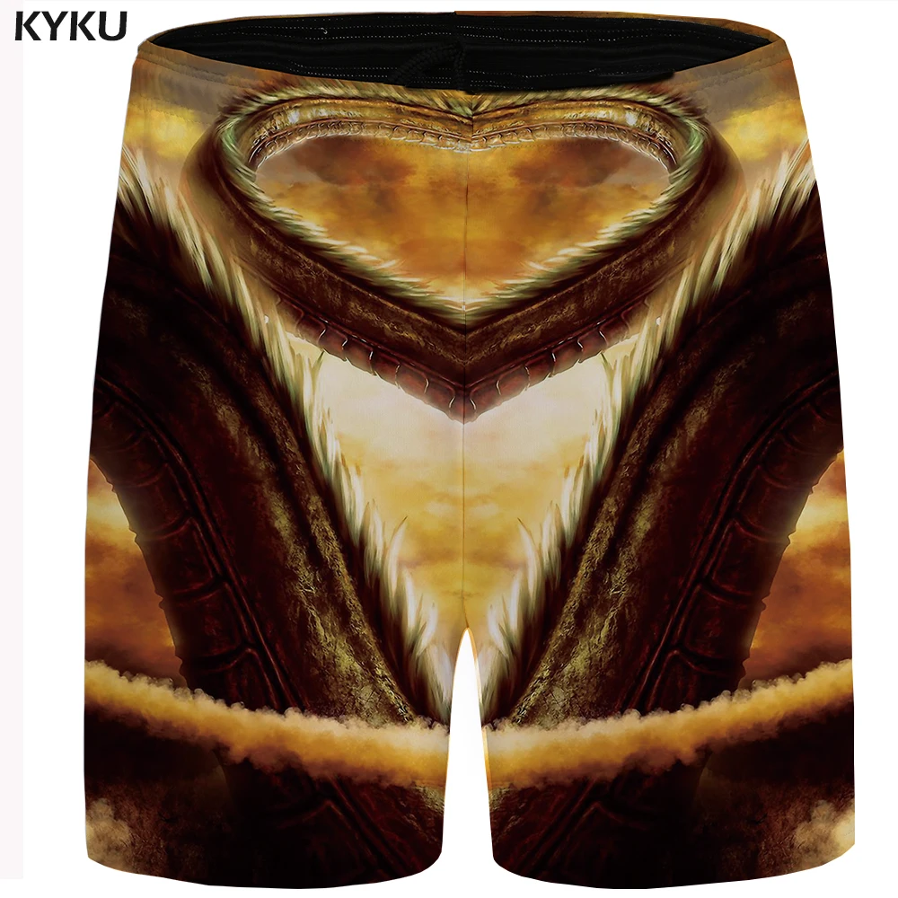 

KYKU Dragon Shorts Men Space Casual Shorts Love Beachshorts Cloud Animal Mens Short Pants Summer 2018 New Cool Fashion Big Size