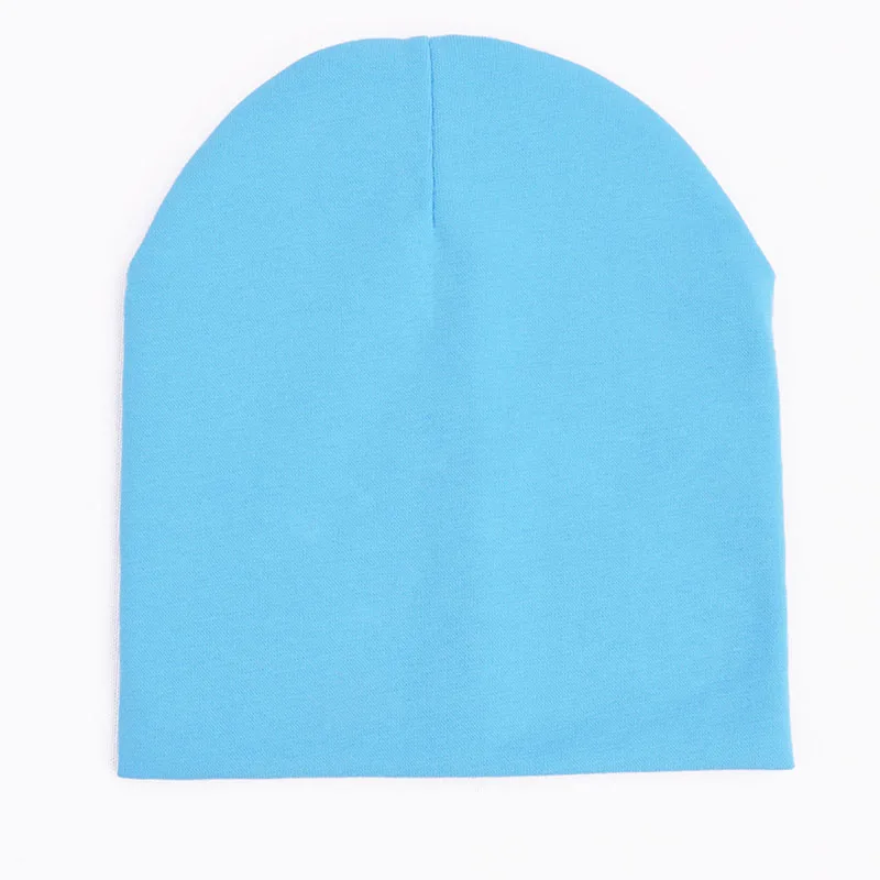 Одноцветная шапка, хлопковая детская шапка, шарф для детей, вязаная шапочка для мальчиков и девочек, милые теплые детские шапки, шарфы, зима, осень, весна - Цвет: blue hat