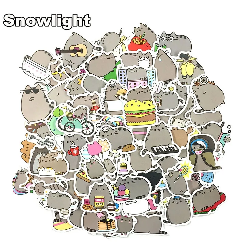 HOT 50PCS lot Cartoon Cat Cute Stickers For Tab font b Phone b font Laptop TV