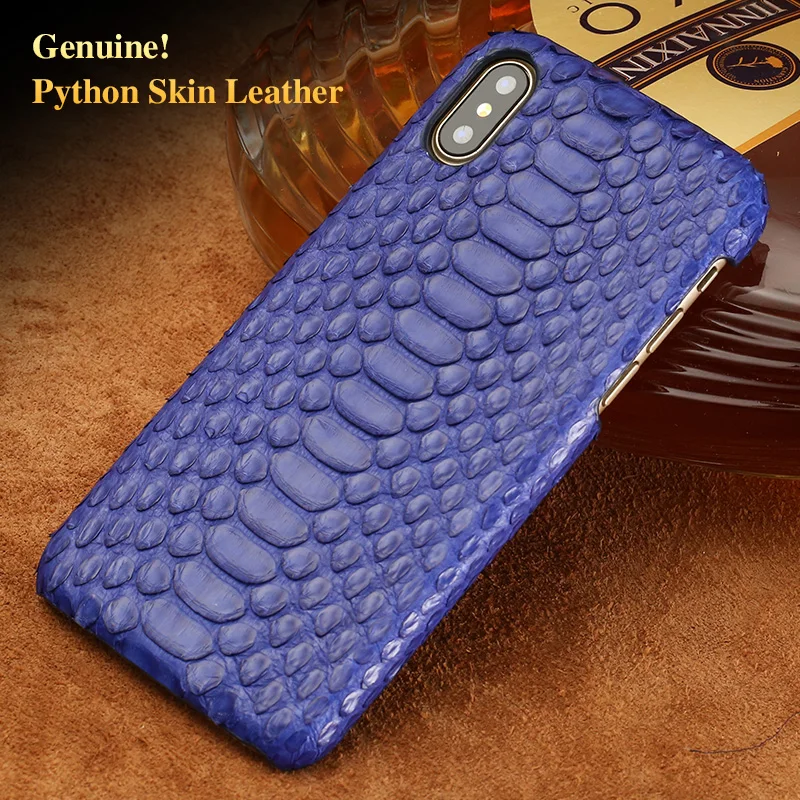 

Genuine Leather Python skin Half pack phone case For iphone X case XS XSmax XR 6 6S 7 8 8plus High end fashion protective case