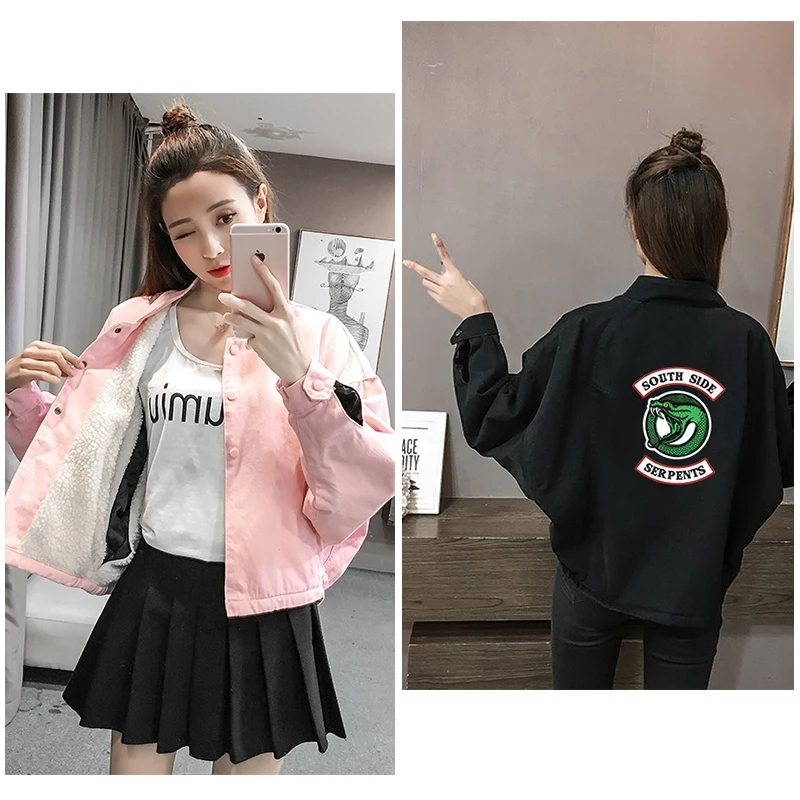 

LUCKYFRIDAY Riverdale Jackets Women Trending Products 2019 Thin Harajuku Spring And Autumn South Side Serpents Jacket Clothes