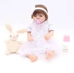 20 "Reborn Baby Doll полный силиконовые высокого качества моделирования стильный куклы мультфильм купаться сном игровой дом представляет девушка