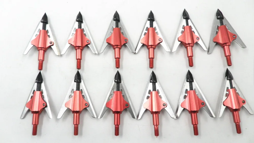 12Pcs Archery Broadheads 100 grain 3-blade hunting Arrow