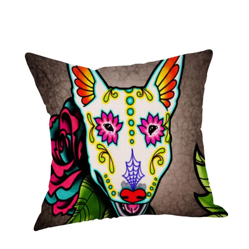 Dog Cotton Linen Cushion Cover Sofa Throw Pillow Case Home Decor05