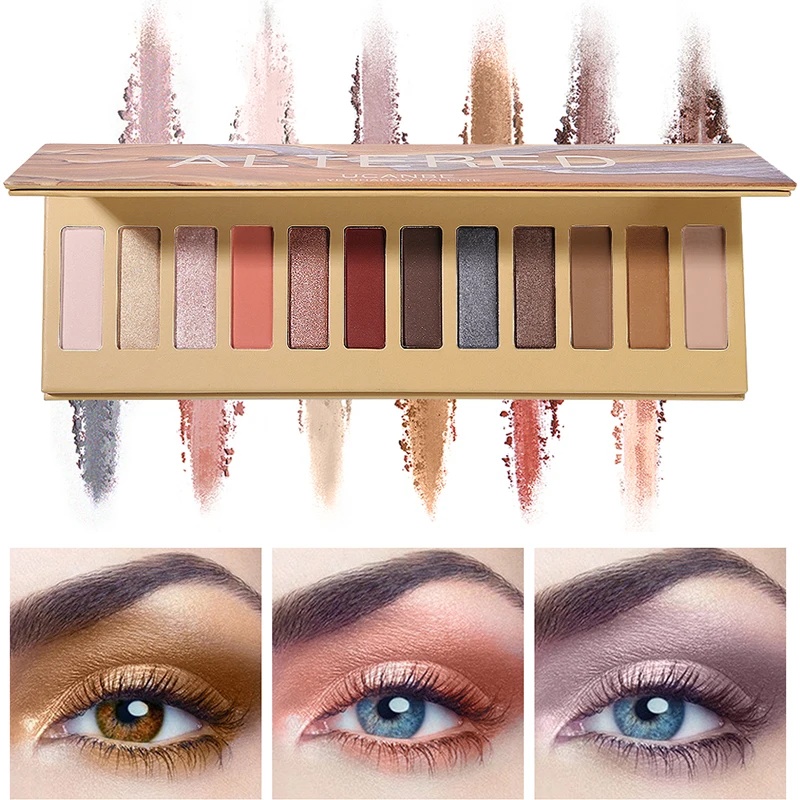 

UCANBE Brand 12 Colors Altered Eye Shadow Palette Glitter Matte Shimmer Eye Shadow Powder Nude Makeup Kit Eye Cosmetics