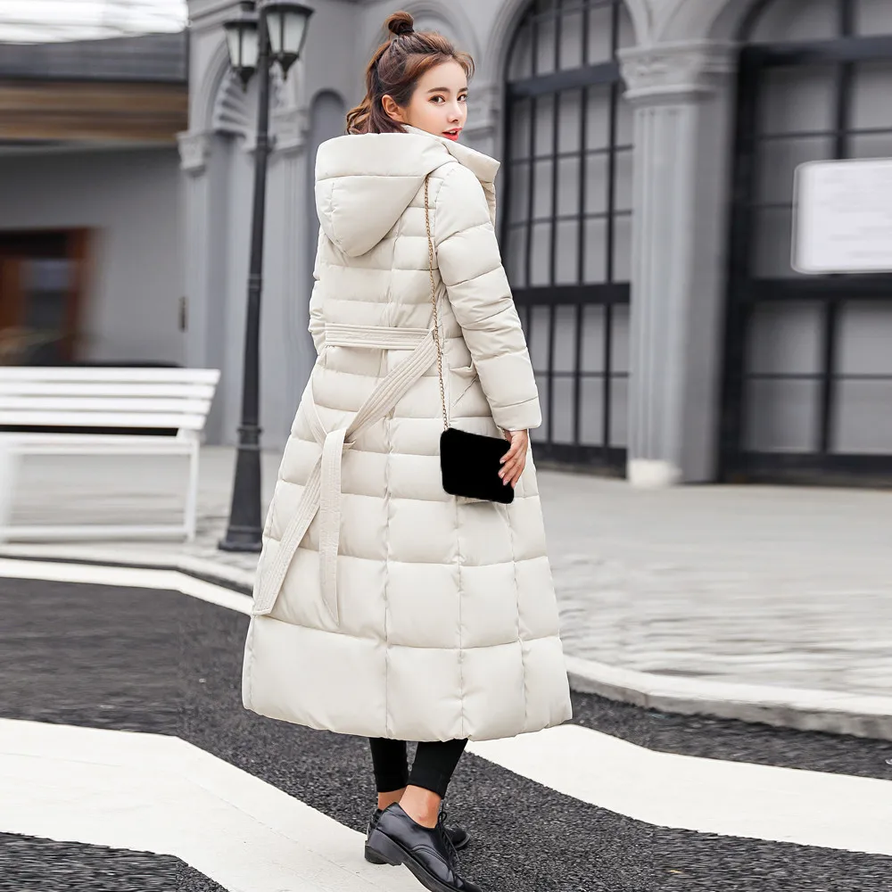 FREE OSTRICH Clothes coat Women Outerwear Fur Hooded Coat Long Cotton-padded Jackets Pocket Coats and Jacket women coat Winter