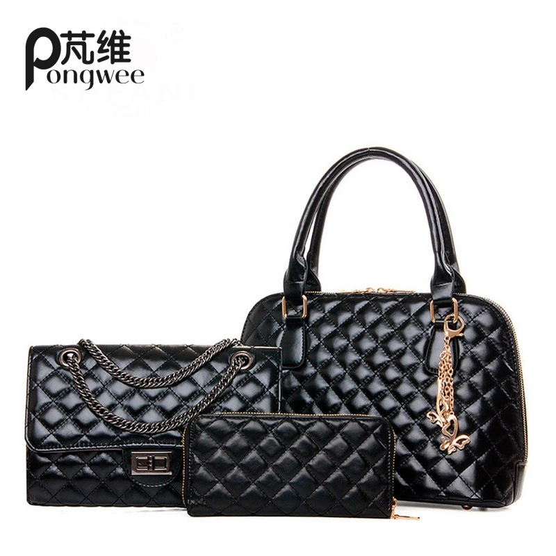 PONGWEE Famous Brand Women Top Handle Bags 2017 Fashion Women Messenger Bags Purses and font b