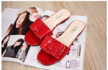 Новое прибытие плоские тапочки для дам женщин открытым носком бабочкой вьетнамки летом пляж фиолетовый и белый размер обуви 44 45 - Цвет: red