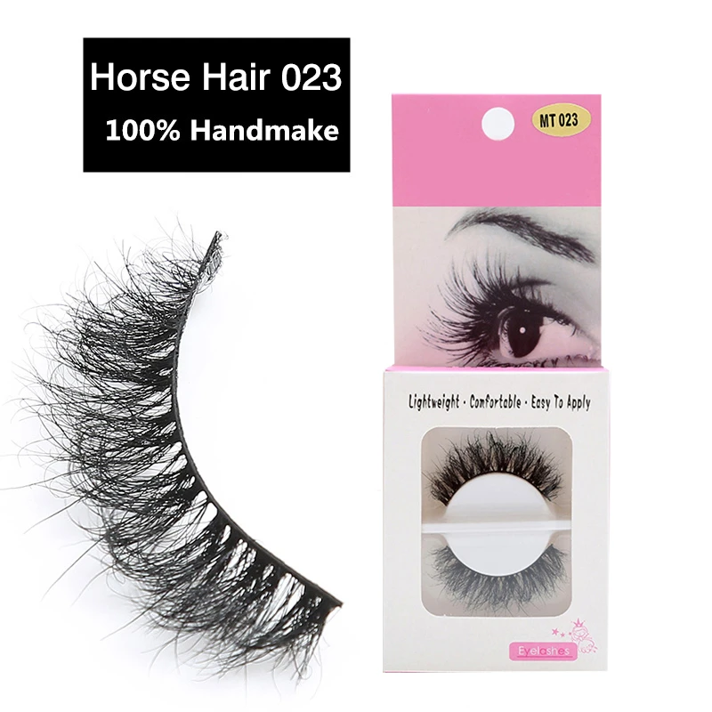 

100% 3D Horse Hair Handmade Eye Lashes Natural Curling Thick Soft Crisscross Long False Eyelashes Popular Beauty Makeup Tools