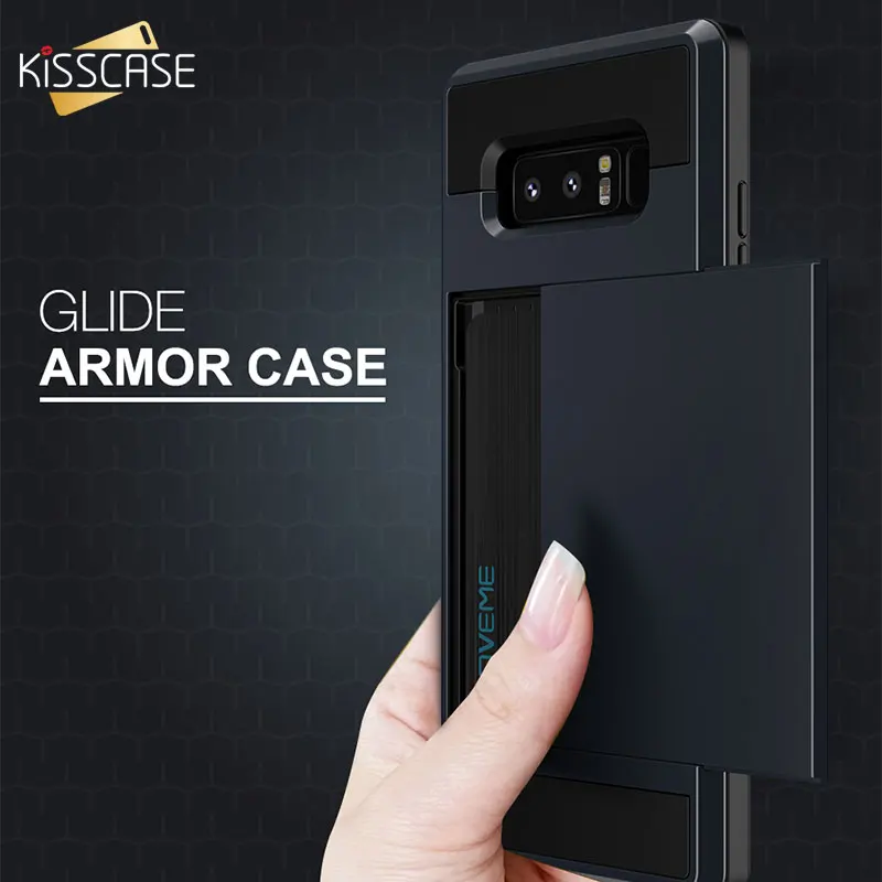 KISSCASE Phone Case For Samsung Galaxy J3 J5 2016 A5 2017 Card Slots Hybrid Armor Combo Cover J7 A3 A7 |