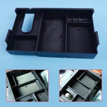 

DWCX Car Black ABS Plastic Center Console Storage Box Arm Rest Glove Tray Case Fit for Toyota Tundra 2014 2015 2016 2017 2018