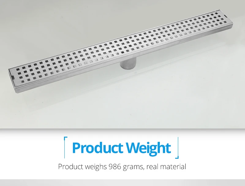 hm Anti-odor Bathtub Shower Drainer Strainer 60cm 304 Stainless Steel Gravity Flushing Deodorization Type Square Floor Drain (23)