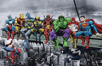 

diy Diamond Painting cross stitch square 5d diamond Embroidery Deadpool Hulk Batman Justice League Superhero Anime Wall painting